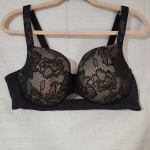 Cacique Black Floral Lace Bra